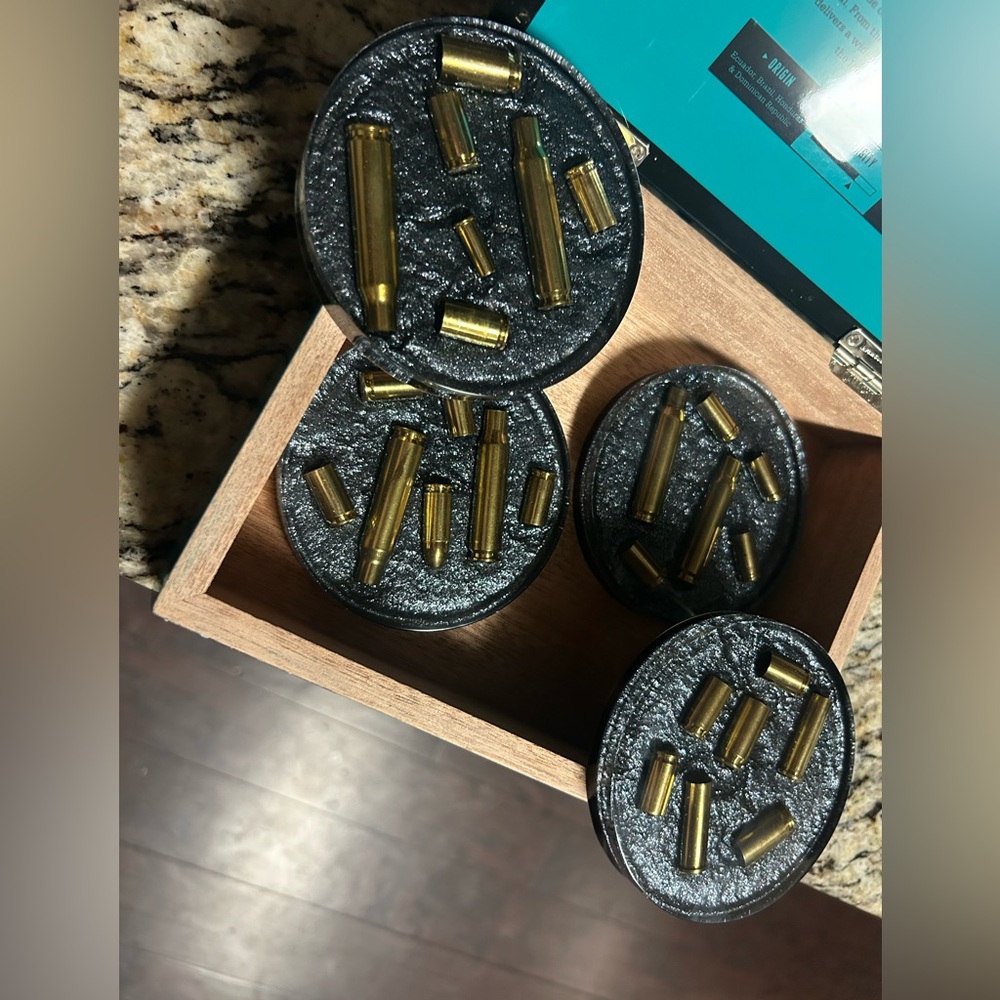 REALLY NICE MAN MADE BULLET CASING COASTERS